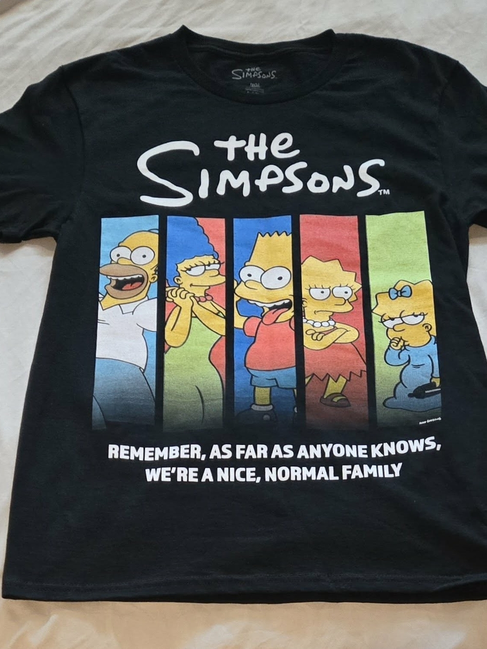 The Simpsons Black Family Quote Graphic T Shirt Small